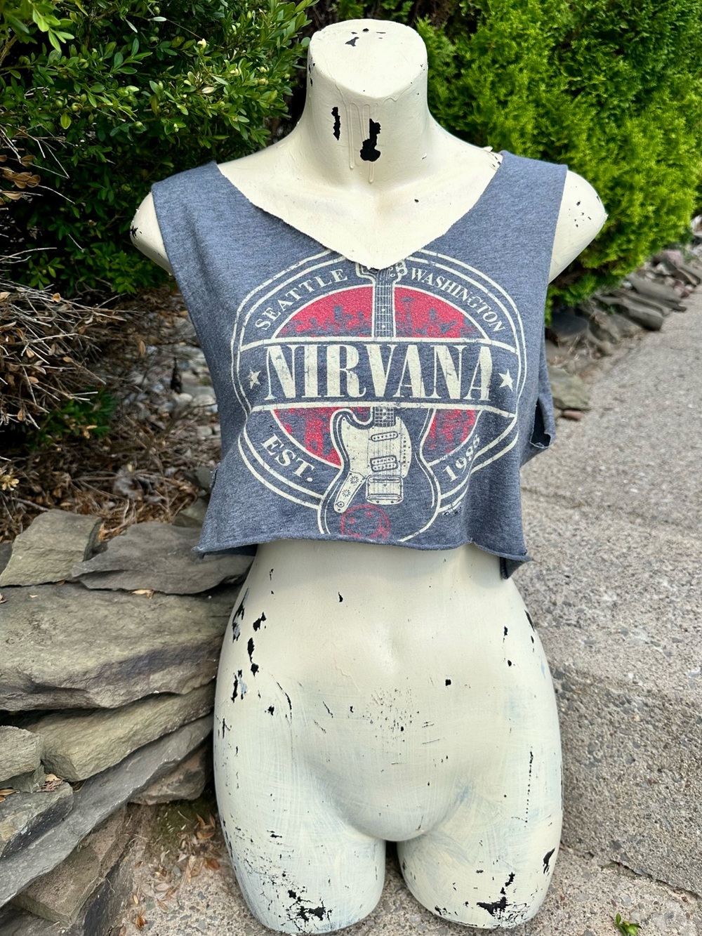 Nirvana Distressed Cotton Crop Top